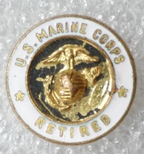 U.S. Marine Corps Retired Pin Eagle Globe Anchor Emblem, Military Service Small