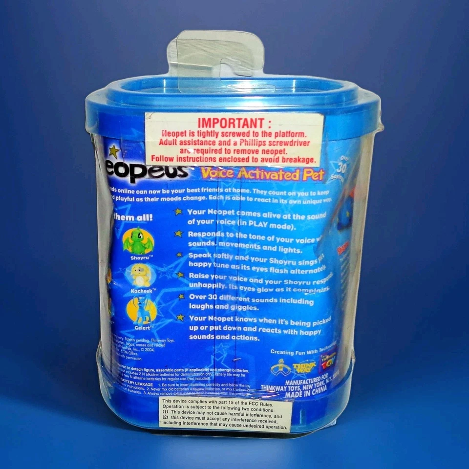 De colección 2004 NeoPets Shoyru Voz Activada Mascota Dragón Azul Nueva Batería Muerta "Leer" Foto 2 de 4