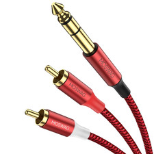 1/4 to RCA Cable, Quarter Inch TRS to RCA Audio Cable 6.35Mm Stereo Jack to Dual