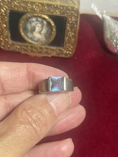 Magnifique Bague En Argent Massif Et Pierre Bleu Taille 56