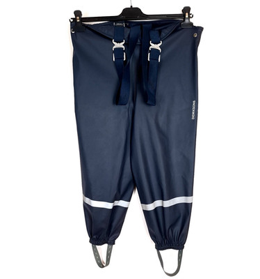 DIDRIKSONS Boys Rain Trousers Size 110, 4-5 Years Polyurethane Blue Suspenders