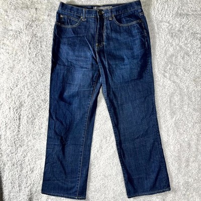 Giordano Straight Fit Jeans Mens 32x33 Blue Medium Wash Denim Logo Cotton Casual