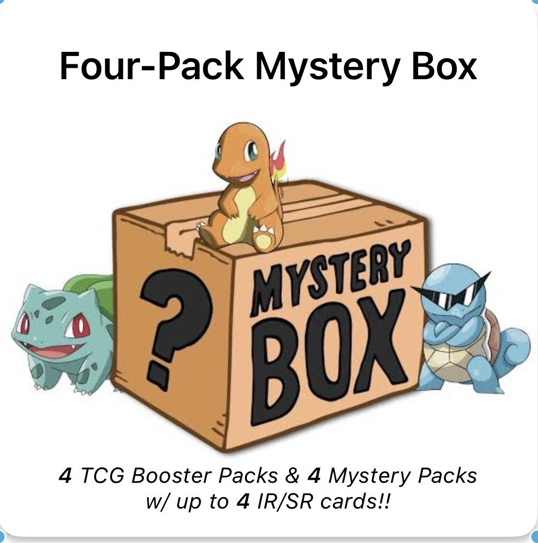Pokemon TCG 4 - Pack Mystery Box (4 Booster Packs & 4 Mystery Packs) | eBay Pokemon TCG 4 - Pack Mystery Box (4 Booster Packs & 4 Mystery Packs) | eBay