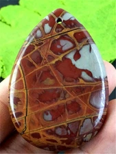EX35729 48x33x5mm Natural Noreena Jasper Teardrop Pendant Bead