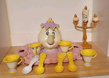 1993 Disney Beauty  The Beast Tea Set Mrs Potts,Lumiere,Chip.LOOK AT PHOTOS A