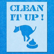 Dog Poo Clean Up Stencil: Mylar Airbrush Wall Art Painting Crafts  - 190 Micron