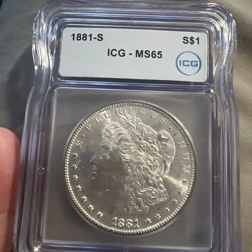 1881-S Morgan Silver Dollar graded MS-65 by ICG