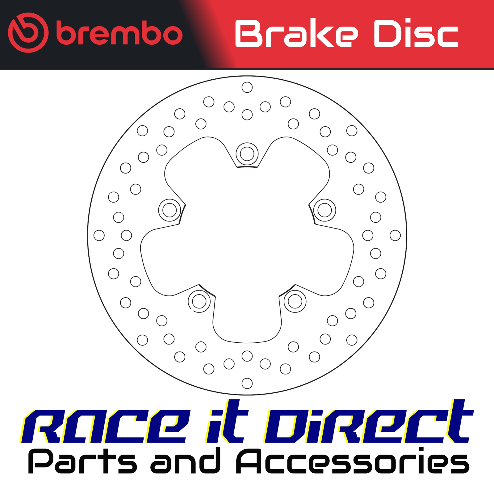 Brake Disc for YAMAHA FZ 6 S2 FAZER ABS 2007-2009 Rear Brembo