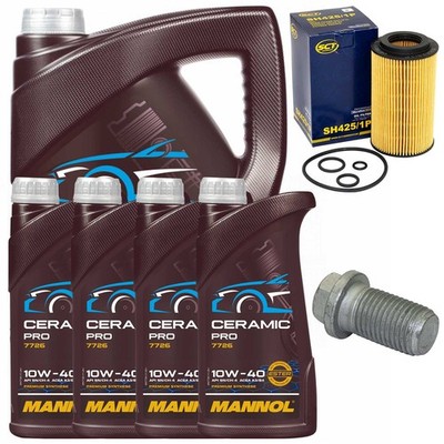 Motoröl Filter Set MANNOL 10W-40 9 Liter + Schraube für Mercedes Sprinter B903