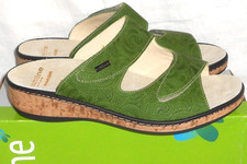 FIDELIO SOFTLINE LEDER PANTOLETTE SANDALEN Gr.41 SCHLUPF SCHUHE KLETTV. GRÜN Neu