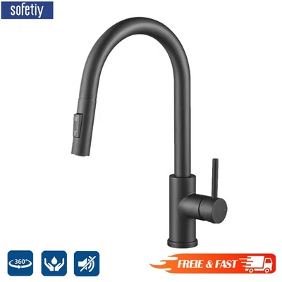 SOFETIY MAX Edelstahl Küchenarmatur Wasserhahn Ausziehbar mit 2 Strahlarten Mischbatterie