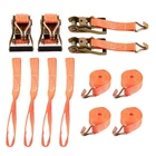 4x Ratchet Straps  2.9M Orange With Claws  2 Ton   Heavy Duty Ratchet Tie Down