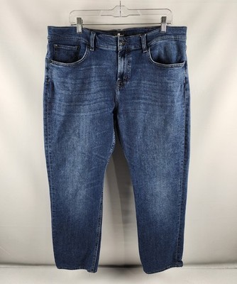 7 For All Mankind Jeans Mens 38x27 Blue Slimmy Gasp Straight Leg Denim