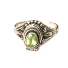 Vintage Ring MARKED 925 STERLING SILVER Size 7 Peridot Poison Band Jewelry lot y