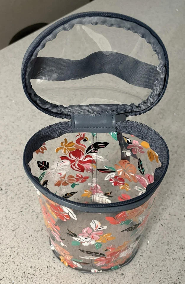 Bolso de loción transparente Vera Bradley redondo floral playa tesoros viaje Foto 4 de 4