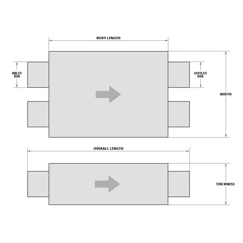 For Chevy Silverado 1500 HD 01-06 Aluminized Steel Oval Gray Exhaust Muffler - Imagem 2 de 2