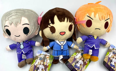 Set of 3 Plush Toys Fruits Basket Anime Crunchyroll Tohru, Yuki, Kyo 7 inch NWT