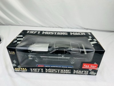 RARE 1971 Sun Star 1/18 Scale Ford Mustang Mach 1 Black/Silver