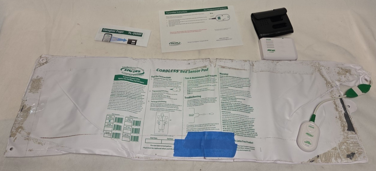 Smart Caregiver Wireless Bed Pad Alarm System with Weight Sensor and Pager fo...