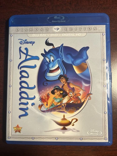Disney Aladdin Edición Diamante Blu-Ray DVD Película Familia Niños Región 1 Envío Gratis - Imagen 3 de 5