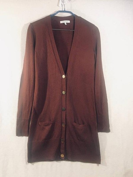 Women Laura Ashley Sweater Brown Cotton 36 / S /