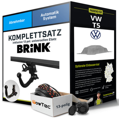 Für VW T5 Multivan Anhängerkupplung abnehmbar +eSatz 13pol uni. 09-15 NEU