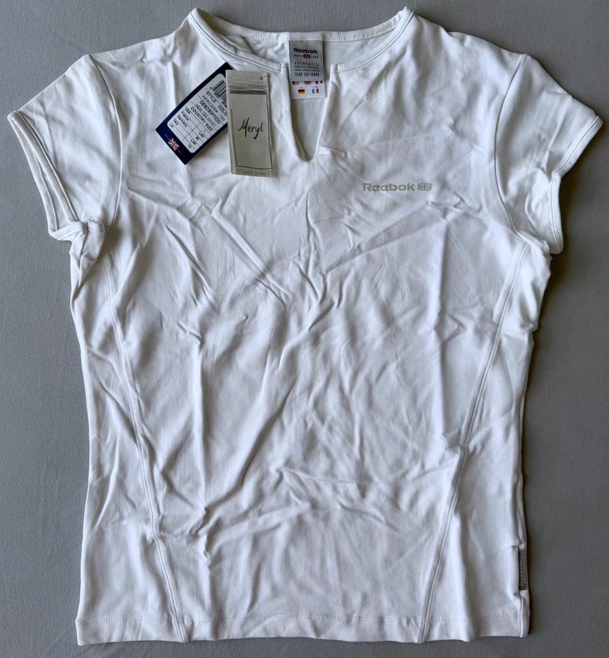 Reebok Meryl Kompressions-T-Shirt weiß Slim fit Extra Stretch Gr. 40 - Bild 1 von 4