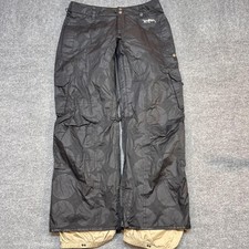 Burton Snow Pants Womens Large Black Insulated Ski Snowboard Cargo Pockets
