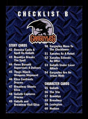 Gargoyles 90 Checklist B SkyBox Trading Card TCG