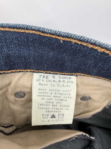 Rag & Bone Jeans Men’s Size 32x30 Blue Denim Skinny Fit Made In USA Designer - Picture 9 of 13