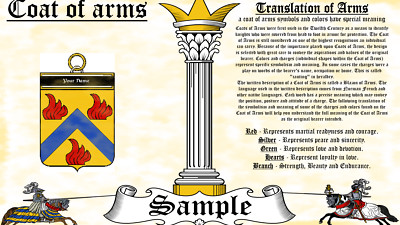 Lacyard-Lazure COAT OF ARMS HERALDRY BLAZONRY PRINT