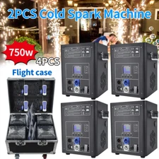 4 Pack 750W Cold Spark Firework Machine DMX Stage Effect DJ Party w/Flight Case