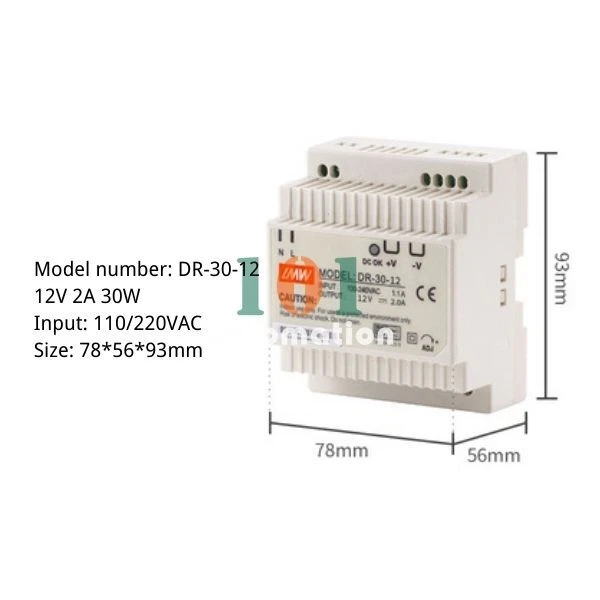 1PCS NEW FOR MVV+MING WEIL Rail switching power source DR-30-12 12V/2A - Image 3 of 3