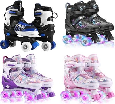 Kinder Rollschuhe Roller Skates S/M 27-38 Verstellbare Rollerskates für Anfänger