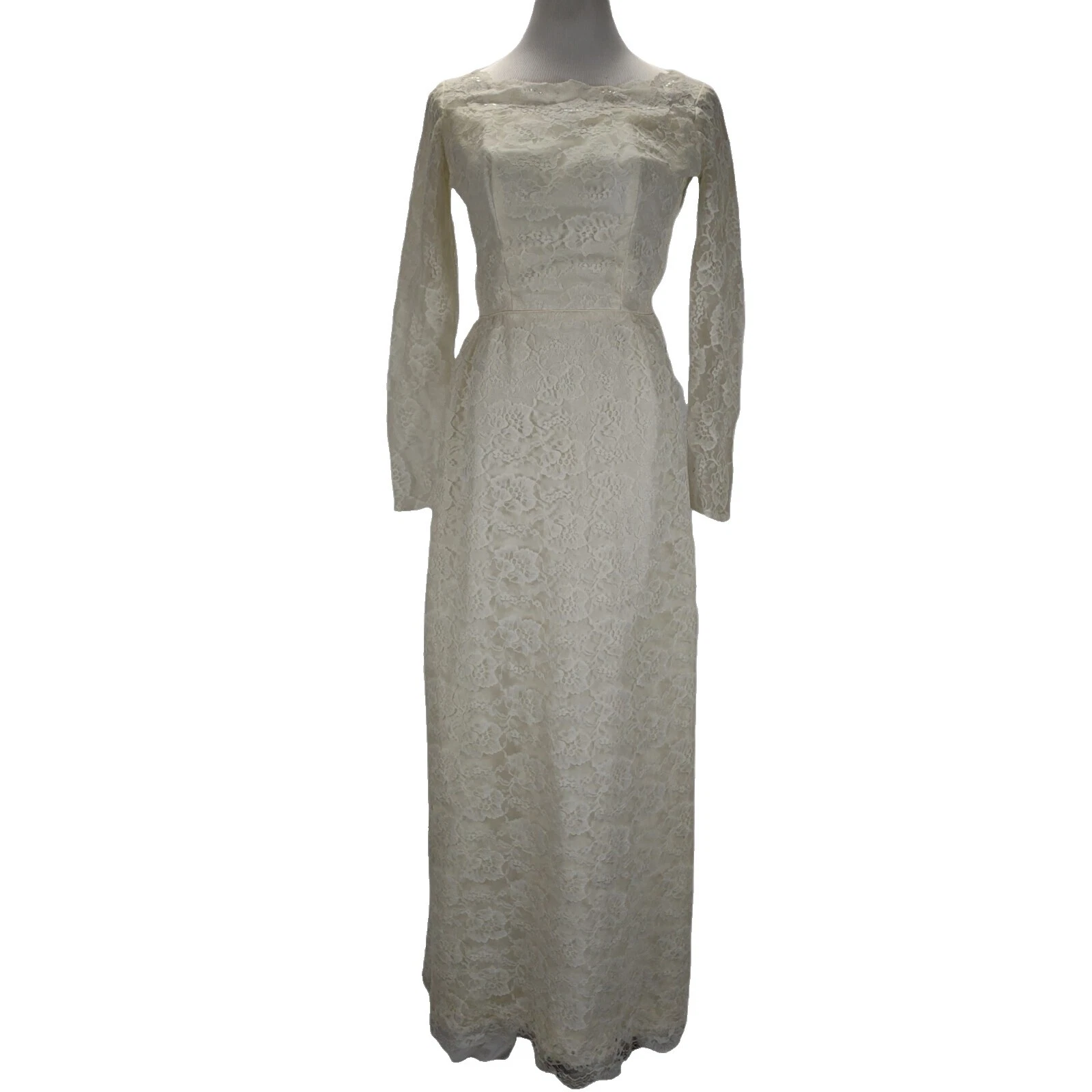 XS Lace Long Sleeve Wedding Dresses