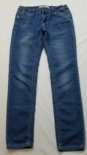 Vigoss Girls Jean's Size 12 Skinny Distressed Button Flap Pockets Light Wash