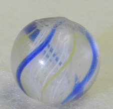  19221m Small .55 Inches Vintage German Handmade Latticino Swirl Marble Mint 