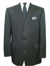 Recent Ermenegildo Zegna Wool Brown Striped Blazer Jacket Sport Coat 46 L EUC