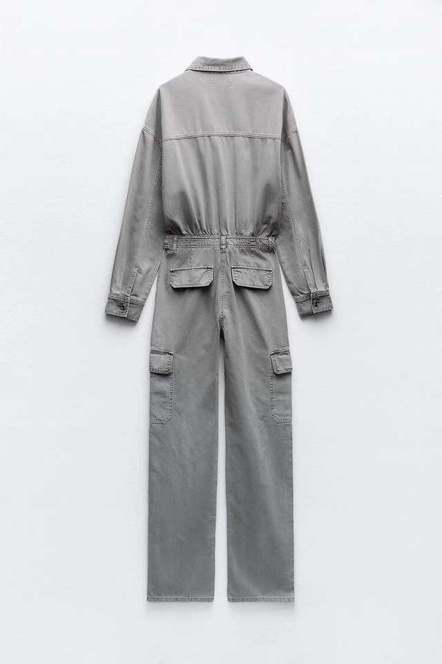 ZARA Denim Jeans Overall Jeansoverall Jumpsuit 2XL 44 46 Straight Fit wasched - Bild 3 von 4