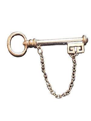 Vintage Signed Givenchy Key And Chain Brooch (A6506)