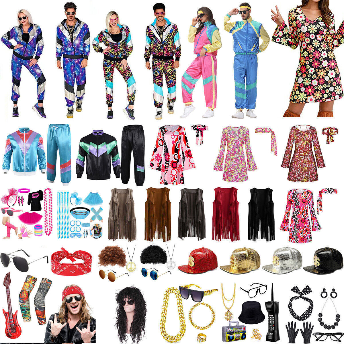 Complete Costume Set 80s 90s Retro Rapper Tracksuit Costume - Complete ...