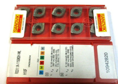 10 SANDVIK Wendeplatten zum Fräsen R331.1A 115063H-WL H10F Neu H49634