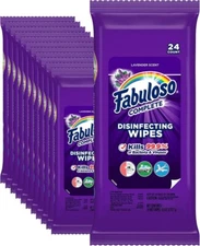 Fabuloso Complete Wipes, Lavender 24 Ct Pack of Of 12 Multi Functional Wet Wipes