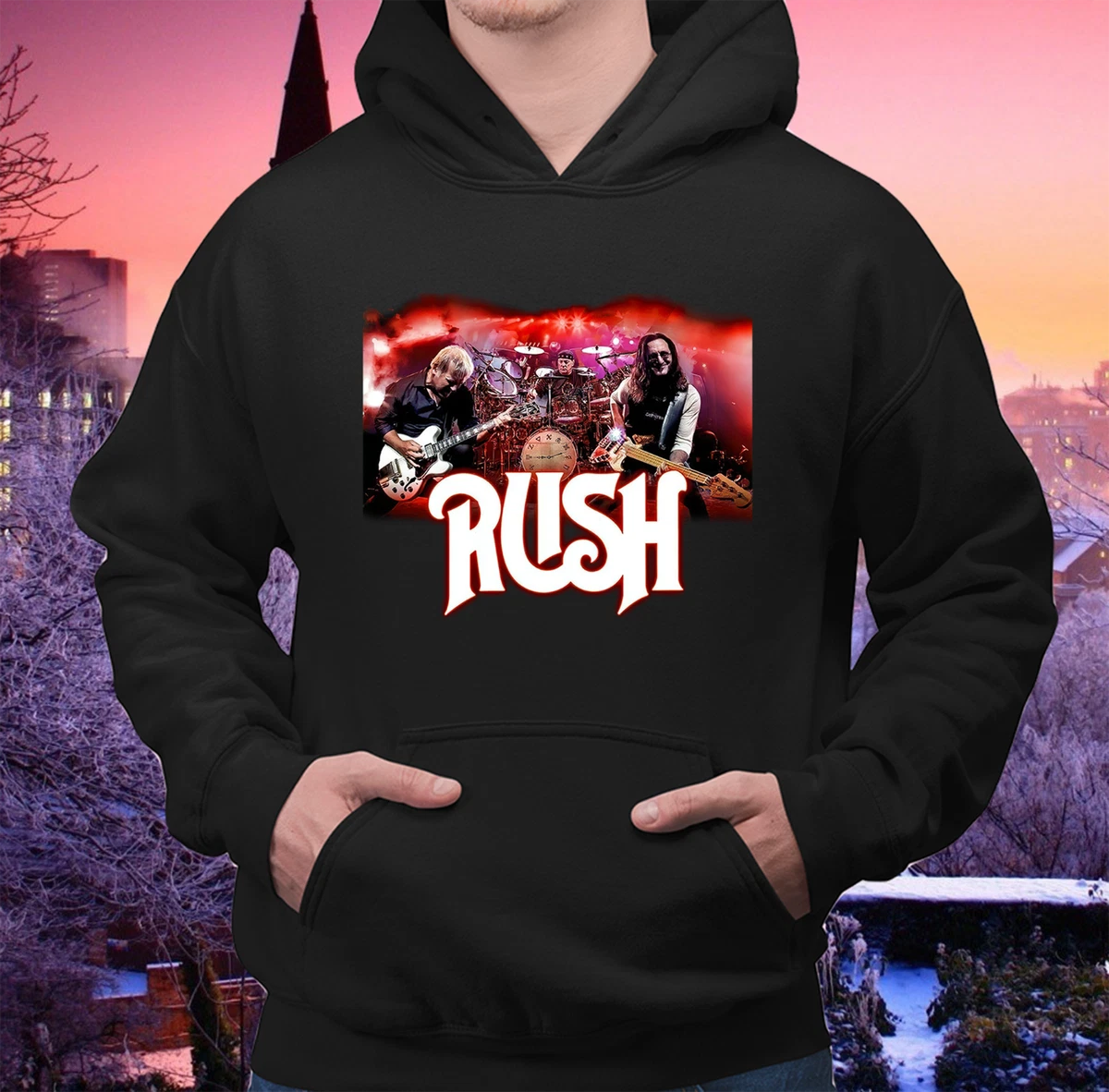 RUSH Band Music Rock Band T Shirt Black Men Hoodie