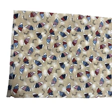 Remnant cotton fabric unbranded Friends with double hearts with wings 44" x 18"