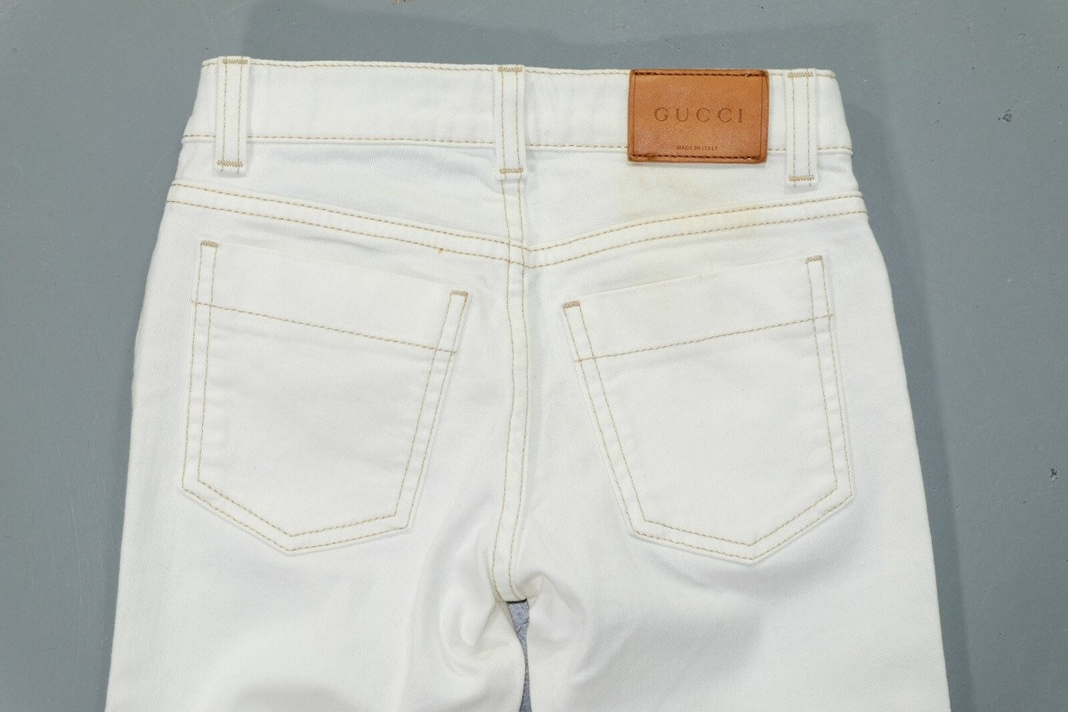 【送料&関税込】Gucci White Denim Jeans Gucci White Ecru Denim Jeans Kids Boys Children Size 6 y/o