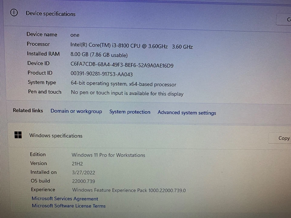 Desktop Computer i3-8100, 8GB RAM, 500GB NVME SSD storage, White Corsair Case - Image 4 of 4