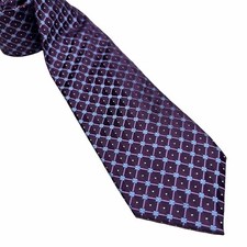 Tasso Elba 100% Silk Classic Checked Motif Necktie Tie Preppy Academia Dapper