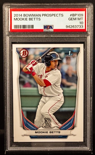 94263733 Mookie Betts 2014 Bowman Prospects BP109 Rookie RC PSA 10 Gem Mint