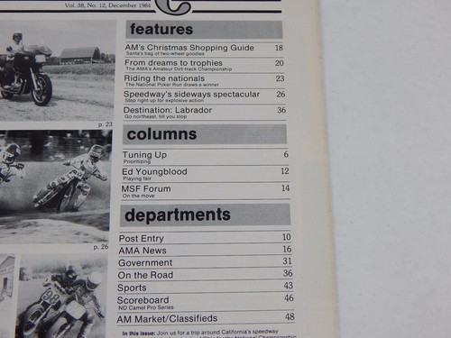 AMERICAN MOTORCYCLIST Magazine Dec 1984 AMA Cover Issue December 84 Motorcycle - Picture 7 of 11